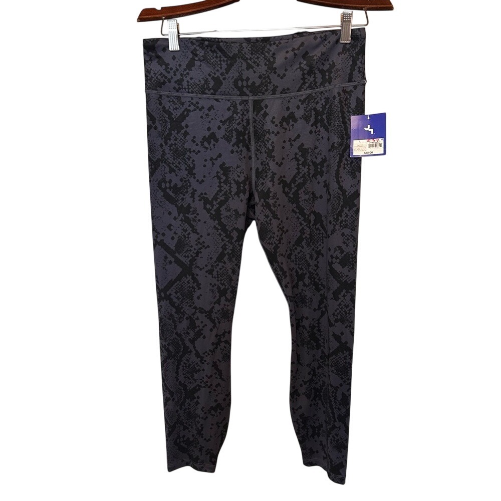 NWT JoyLab Blue and Black Snakeskin Print Ankle‎ Length Leggings Size Large